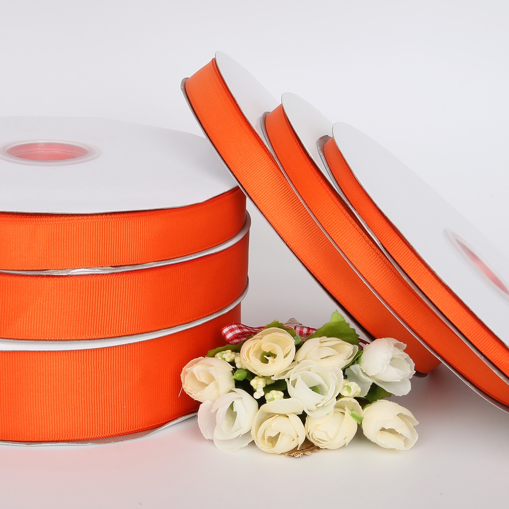 Cuộn Dây Ruy Băng 5 Yard Màu Cam 7Mm/10mm/15mm/20mm/25mm/38mm Trang Trí Tiệc Cưới