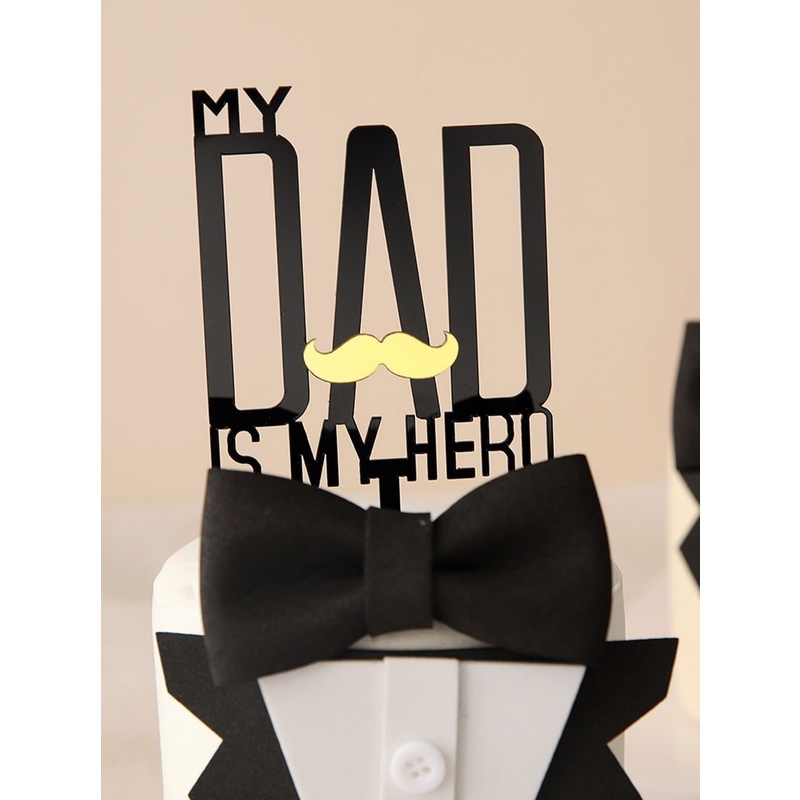 Nến Bánh Sinh Nhật Bằng Silicon Hình my Dad is my hero Love you Daddy Cho Ngày Của Cha