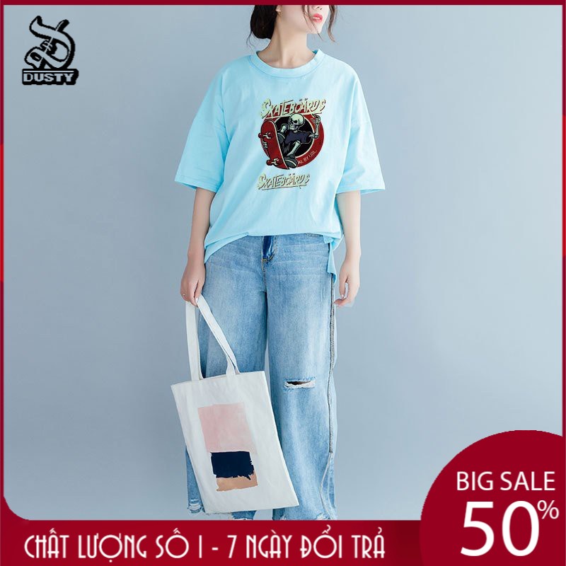 Áo Thun Nam Nữ Unisex Tay Lỡ In Nhiệt Skate Board Chất Cotton Cao Cấp Mềm Mịn Co Giãn 4 Chiều