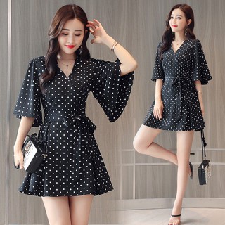[niceshop1] Jump chấm bi đen giả đầm