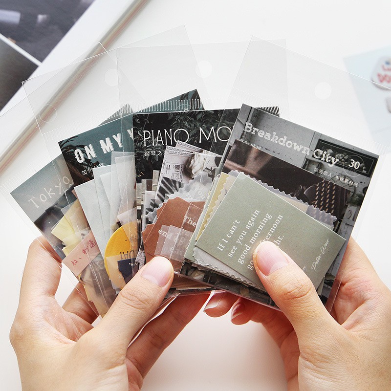 Lomo card set 30 thẻ bìa cứng dùng cho decor vintage sổ tay, đồ dùng, không gian BMBooks