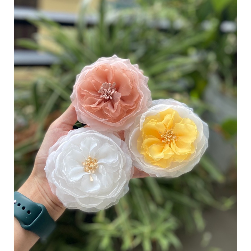 Hoa cài áo Handmade - Hoa hồng juliet nhiều màu cài áo Sunny MS01