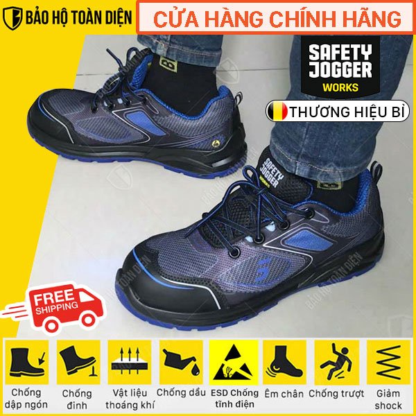 [CHÍNH HÃNG] Giày bảo hộ Safety Jogger Cador. Kiểu dáng thể thao chống đinh, chống dập ngón cho đân công trình, nhà máy