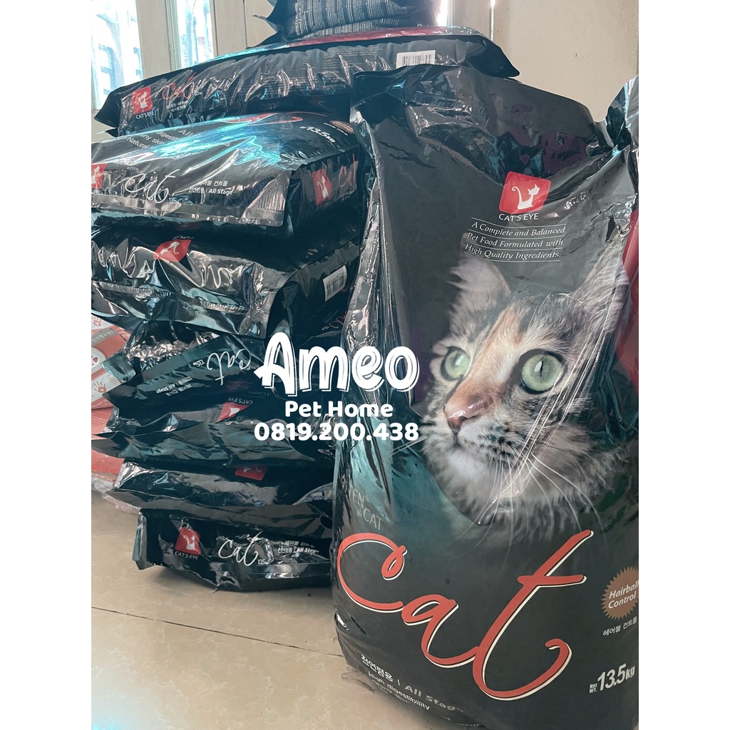 (hỏa tốc) Thức ăn mèo Cat s eye 13,5kg | Túi nguyên seal hạt Catseye 13,5kg chống búi lông hiệu quả - Ameo Pet Home