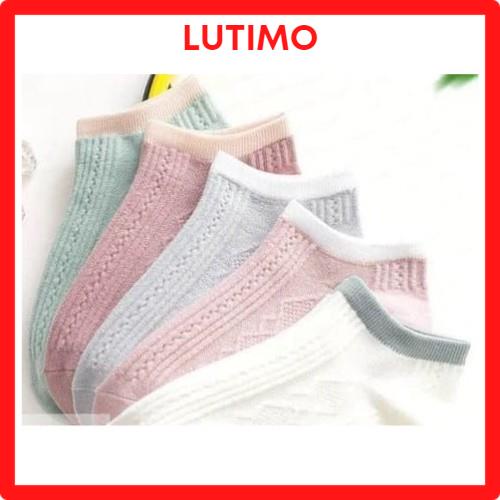 Tất nữ vớ nữ cổ ngắn cute dễ thương phong cách Hàn Quốc sợi cotton thoáng mát LUTIMO T5