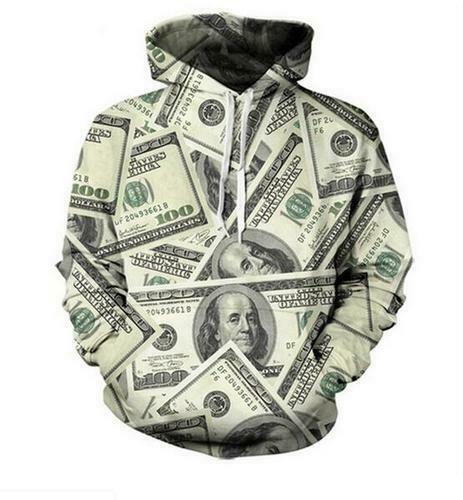 Áo Hoodie In Hình Tờ Tiền Đô La Mỹ 3d Thời Trang Cho Nam Nữ