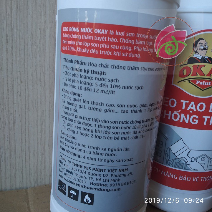 Keo tạo bóng chống thấm 5L Okay paint