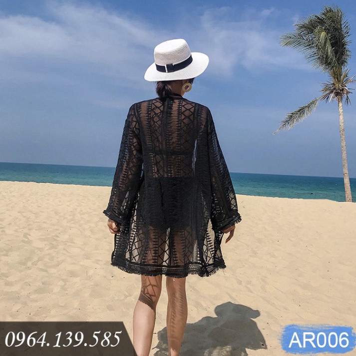Áo choàng ren đi biển cao cấp, chất ren đẹp, mềm mại, họa tiết sang trọng ấn tượng, khoác ngoài bikini, bra | AR006 - HÀ | BigBuy360 - bigbuy360.vn