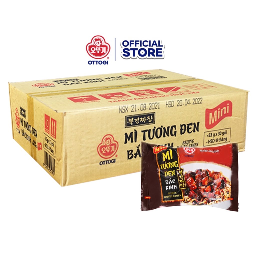 Thùng Mì Mini Tương Đen Bắc Kinh Ottogi 83g