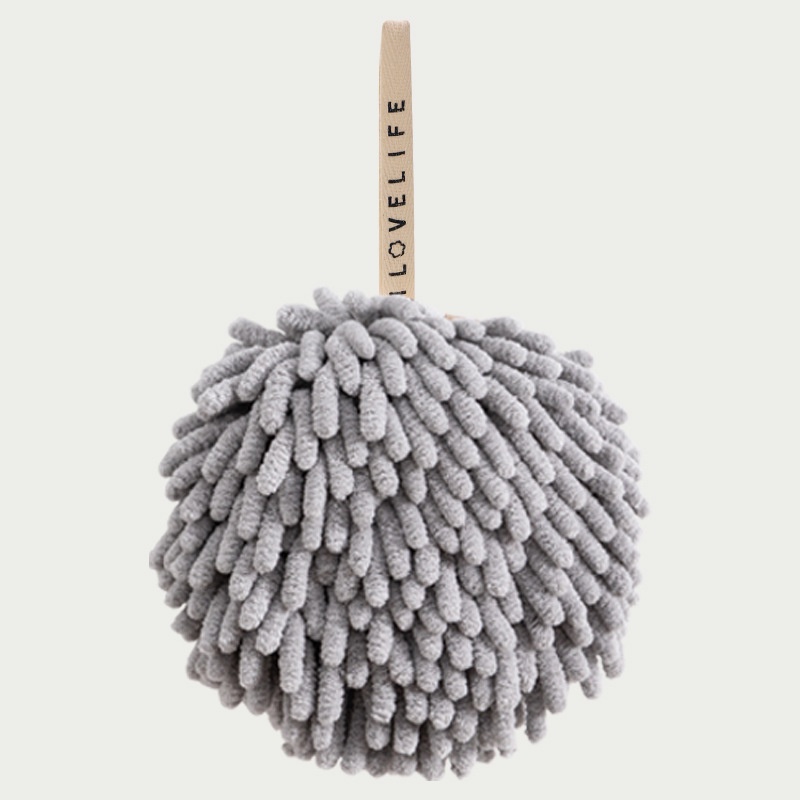 Dreamerhouse Khăn Lau Tay Hình Tròn Bằng Sợi Microfiber Chenille Dễ Thương Có Móc Treo Cho Nhà Bếp Nhà Tắm