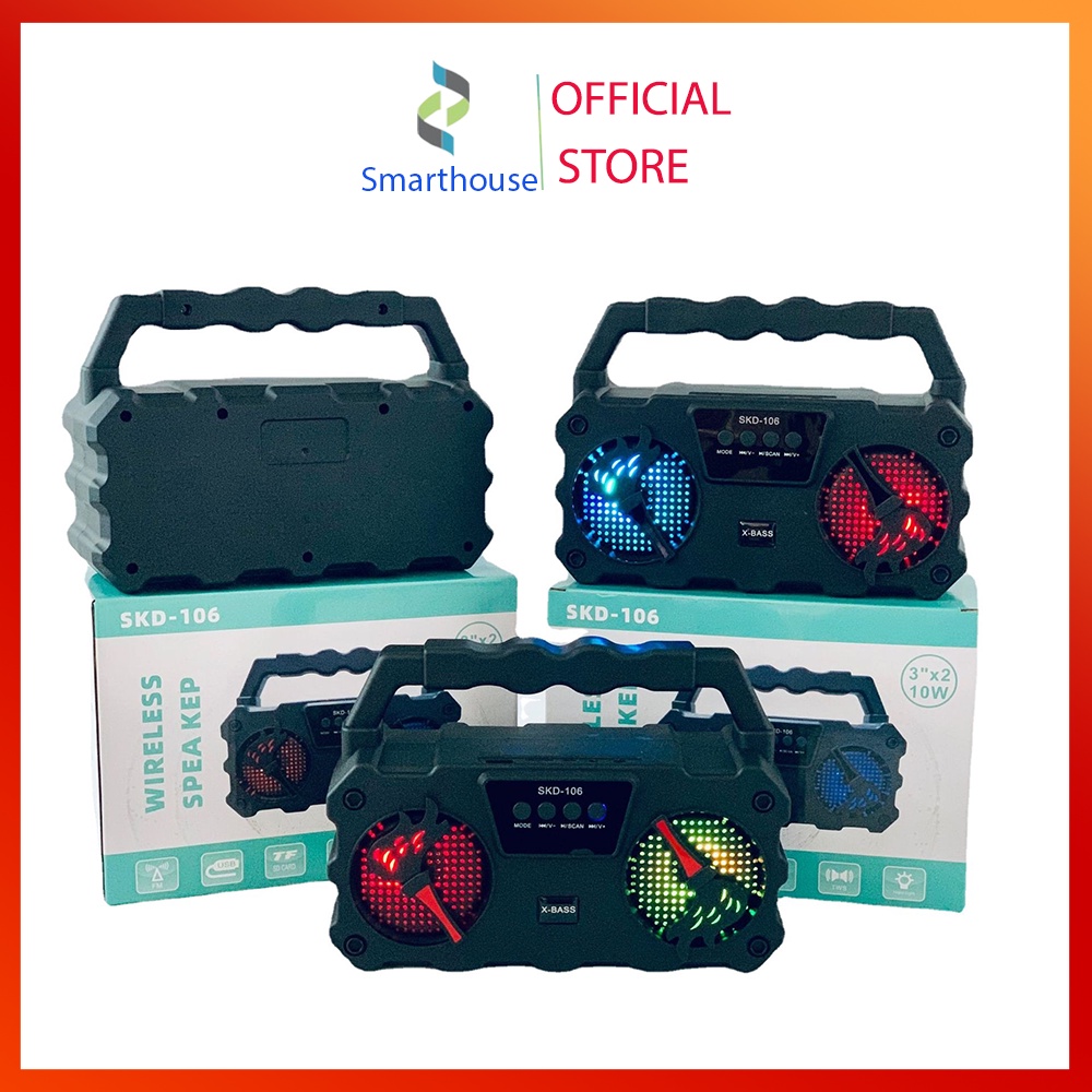 Loa bluetooth kèm mic hát karaoke âm bass siêu mạnh