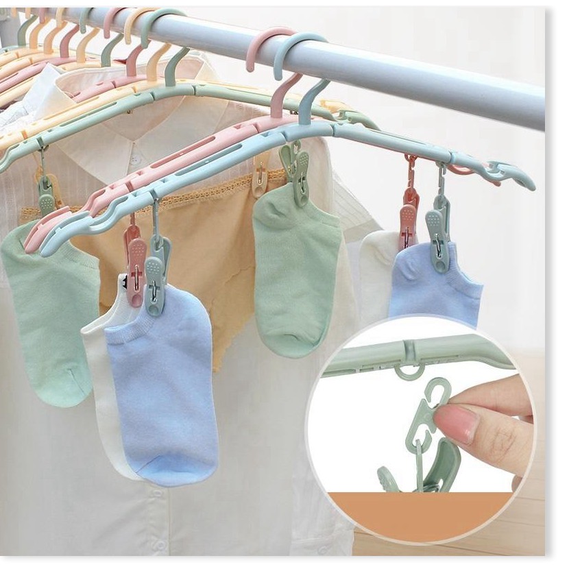 Móc treo đồ   GIÁ VỐN]   Móc treo đồ xếp gọn, tiện lợi trong việc treo đồ trẻ em, giúp quần áo cố định không bị bay 70
