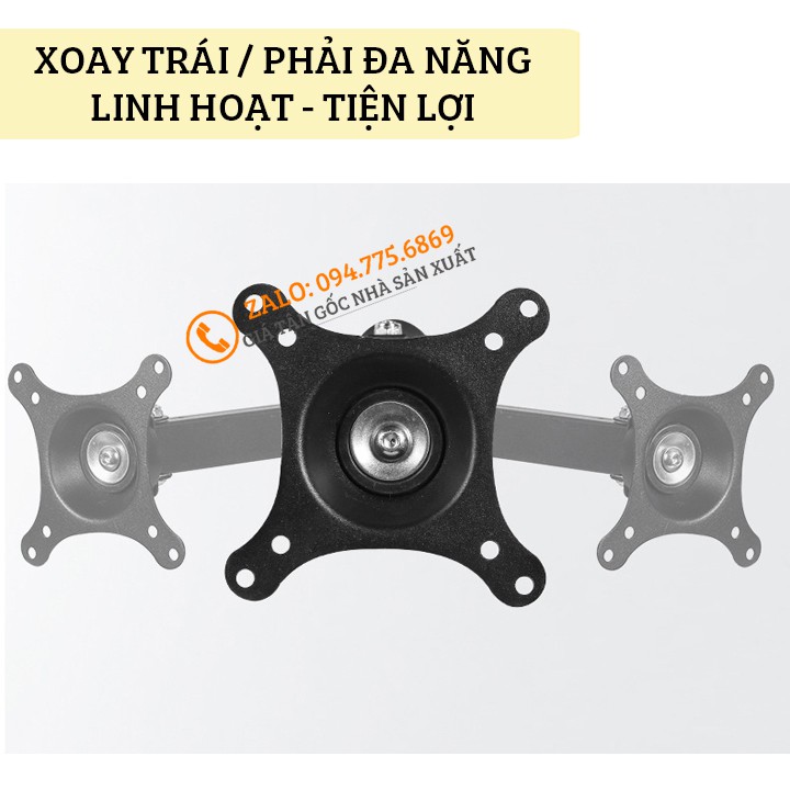 Giá Treo Màn Hình Máy Tính Gắn Tường S32 14 - 17 - 23 - 29 - 32 Inch - Giá Treo Tivi Xoay 360 Độ Linh Hoạt