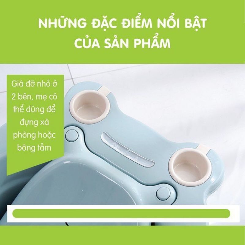 Chậu tắm cho bé,chậu tắm hình ếch cho bé từ 3 tháng đến 60 tháng nhựa việt nhật kích thước 85*50