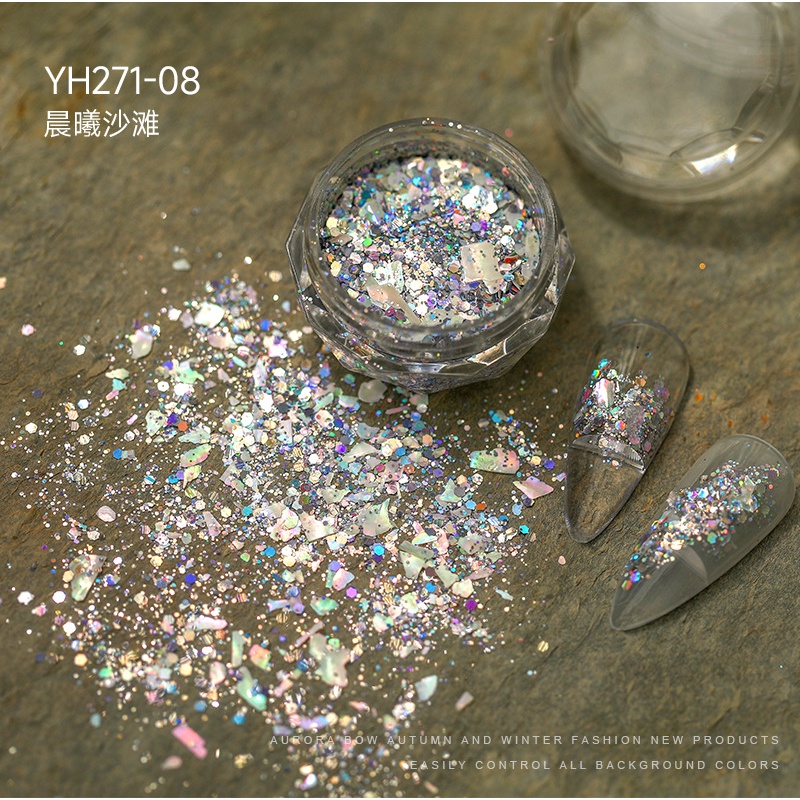 Sơn Móng Tay Siêu Mỏng Pha Lê Galaxy Phong Cách Mới Mùa Hè Lấp Lánh Hỗn Hợp