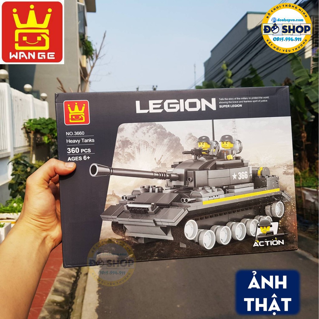 Đồ Chơi Lắp Ráp Lego Xe Tăng Cao Cấp Wange W366 360 Mảnh Ghép - Đô Shop