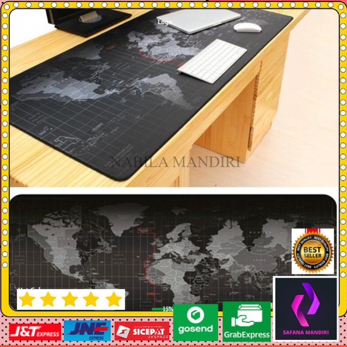 Lót ChuộT Gaming 300x800mm MP002 MàU Đen HọA TiếT BảN Đồ Thế GiớI