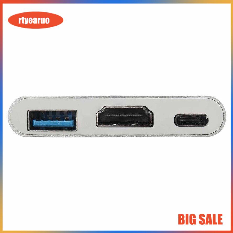 (199K) Bộ Chuyển Đổi Usb 3.1 Type-C Sang 4k Hdmi Usb 3.0 3 Trong 1 Cho Apple Macbook