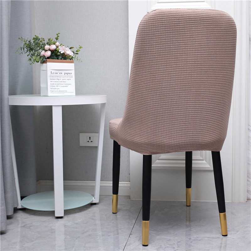 Solid Jacquard Chair Covers Elastic Spandex Sloping Chair slipcover Wedding Dining Stretch Seat Covers