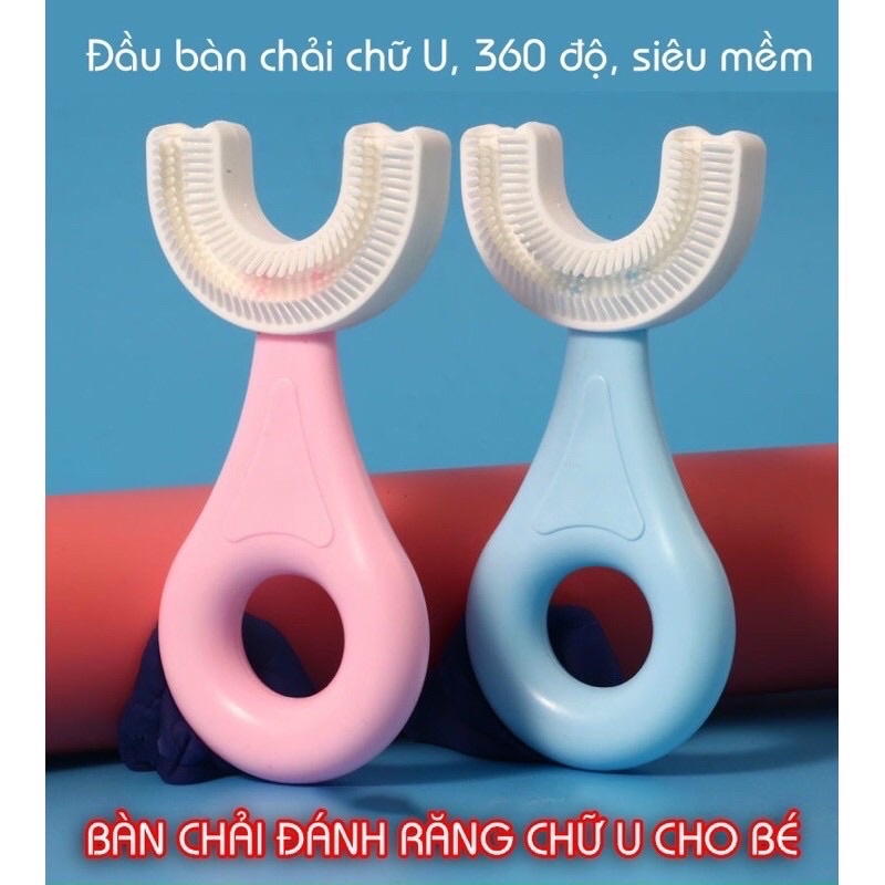 Bàn chải silicon chữ U siêu mềm cho bé từ 2-6 tuổi