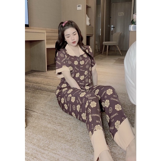 Đồ Bộ Pijama Nữ Lụa Mango Cao Cấp,Tay Ngắn Quần Dài,Chất Vải Mềm Mịn