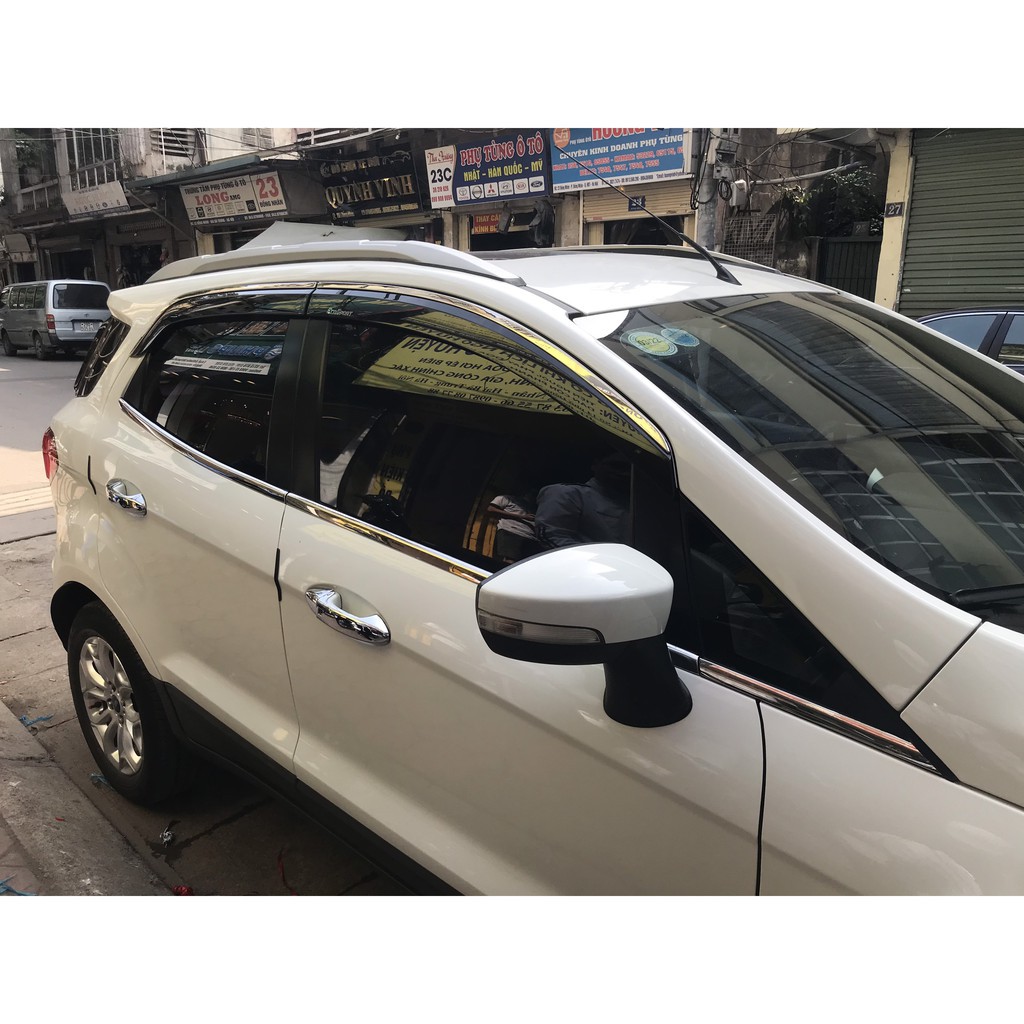 Nẹp chân kính, cong kính xe Ecosport 2016 - 2021 inox cao cấp (6 chi tiết)