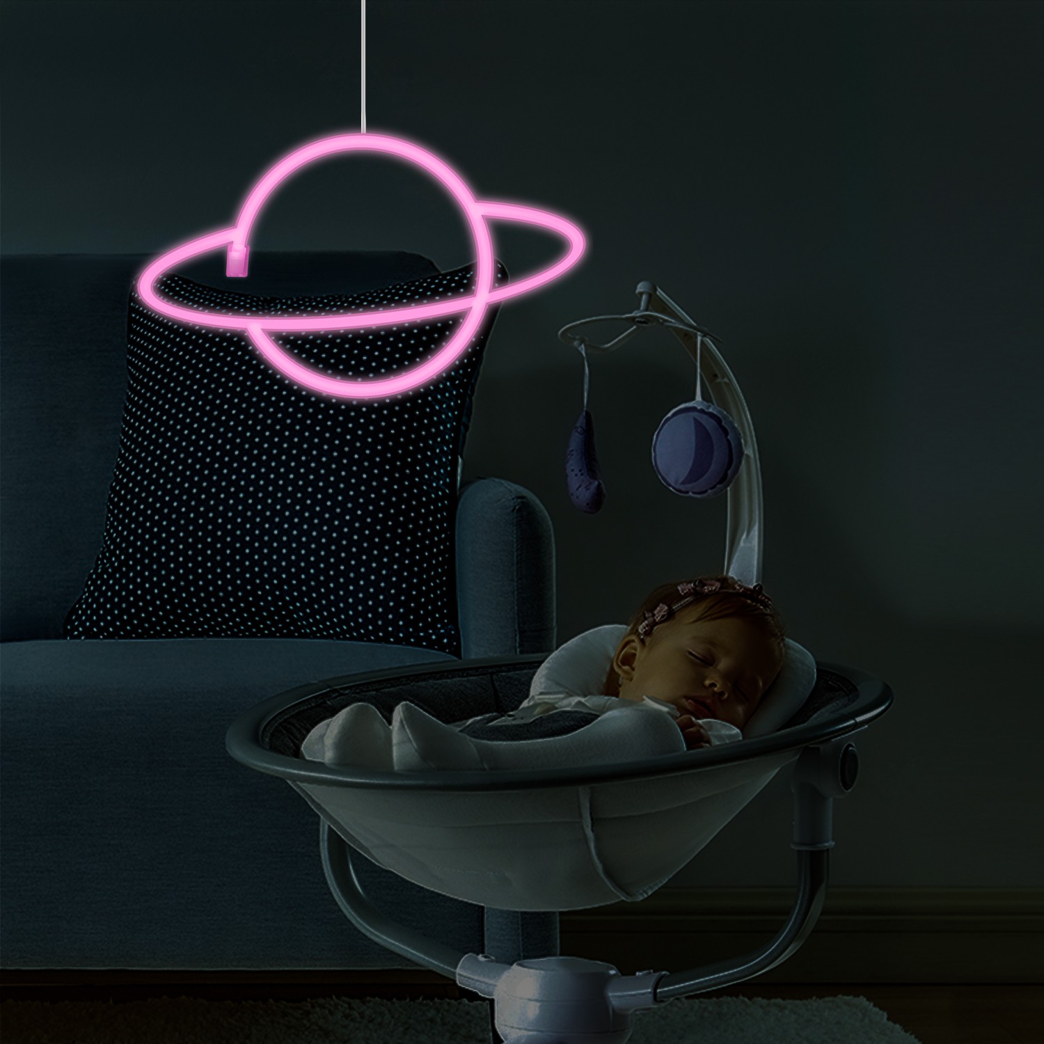 Đèn Led Neon 2 Trong 1 Hình Hành Tinh Sạc Usb Trang Trí Nhà Cửa / Quán Bar