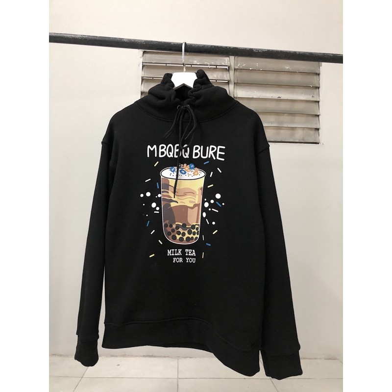 Áo Hoodie Boin store, áo khoác nỉ bông cao cấp in hình trà sữa 3 MÀU KEM/ĐEN/HỒNG_UNISEX NAM NỮ