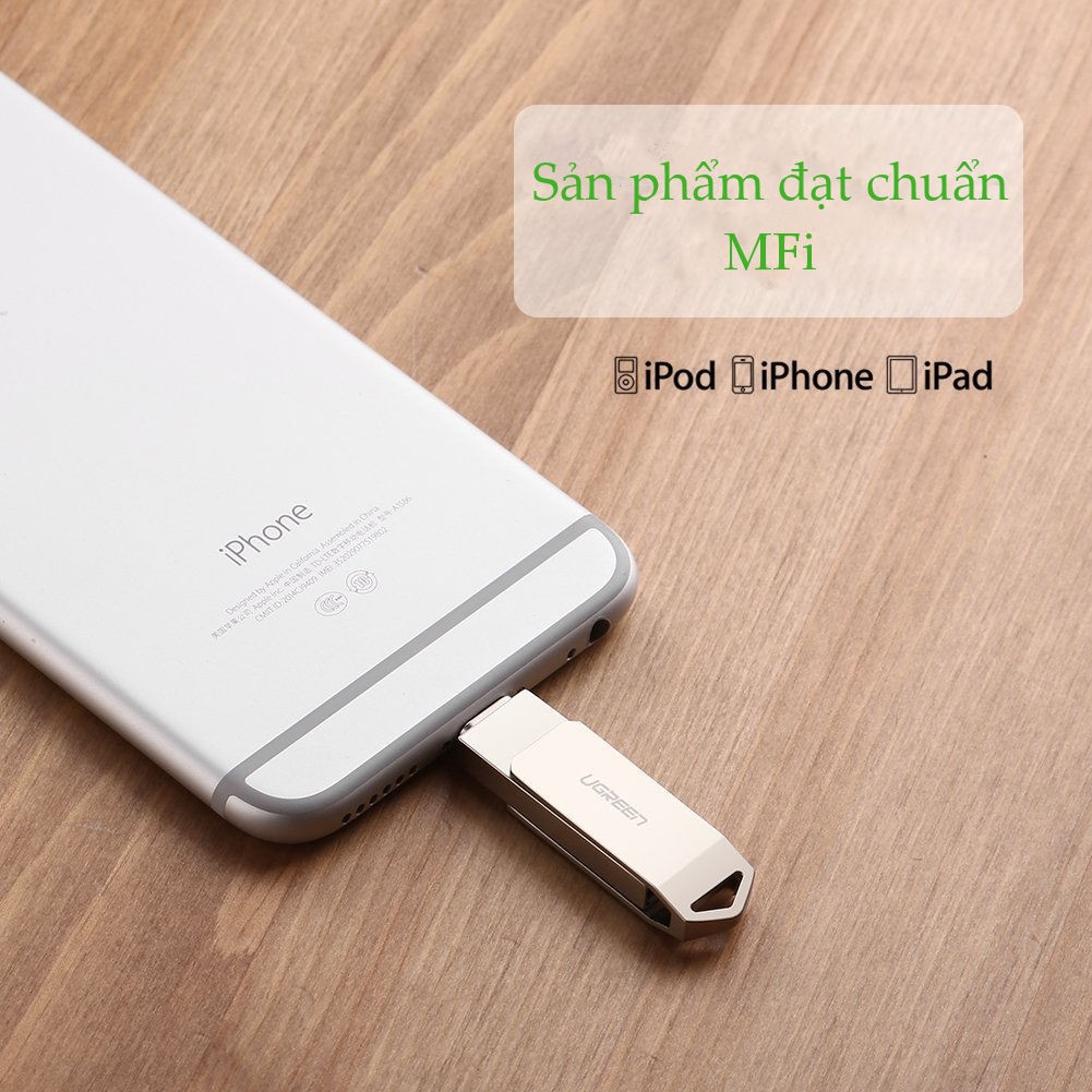 USB OTG 2.0 UGREEN US200 MFI cho iPhone/iPad - Dung lượng 16GB / 32GB / 64GB / 128GB