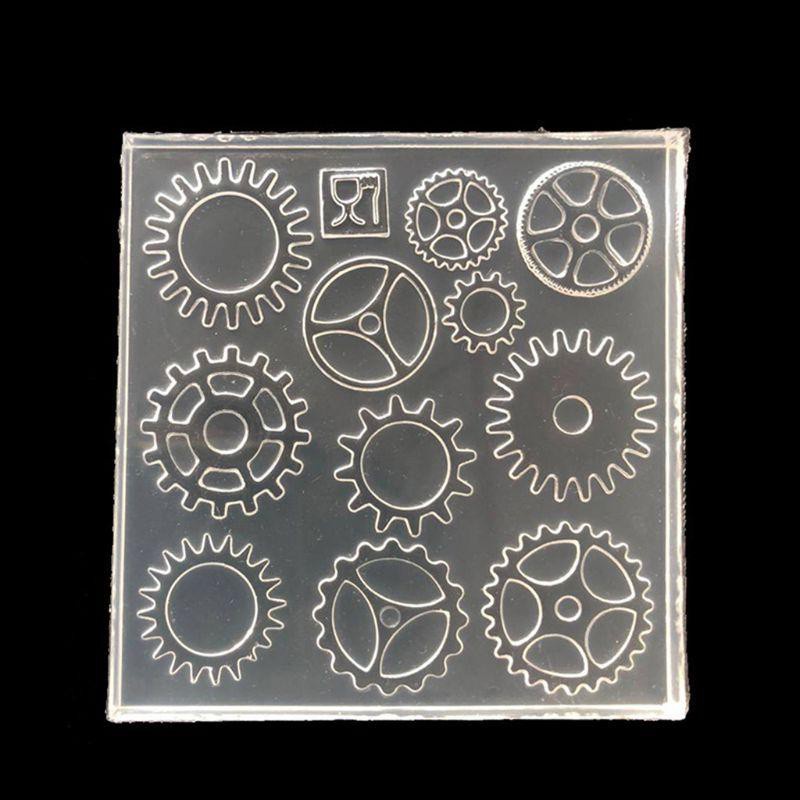 Khuôn nhựa silicon hình bánh răng làm trang sức resin, đồ handmade