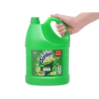 Nước rửa chén Sunlight hương Trà Xanh và Chanh Extra can 3.6kg