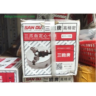 Đầu kẹp 3 chấu k11-100 / mâm cập máy tiện mini loại 3 chấu phi d100mm