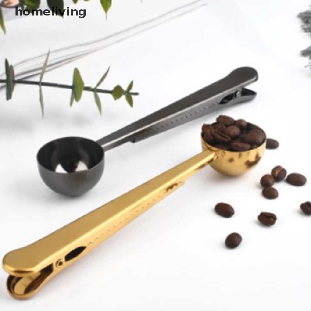 Kẹp Niêm Phong Muỗng Cà Phê Hai Trong Một Bằng Thép Không Gỉ Trang Trí Nhà Bếp Quán Cà P