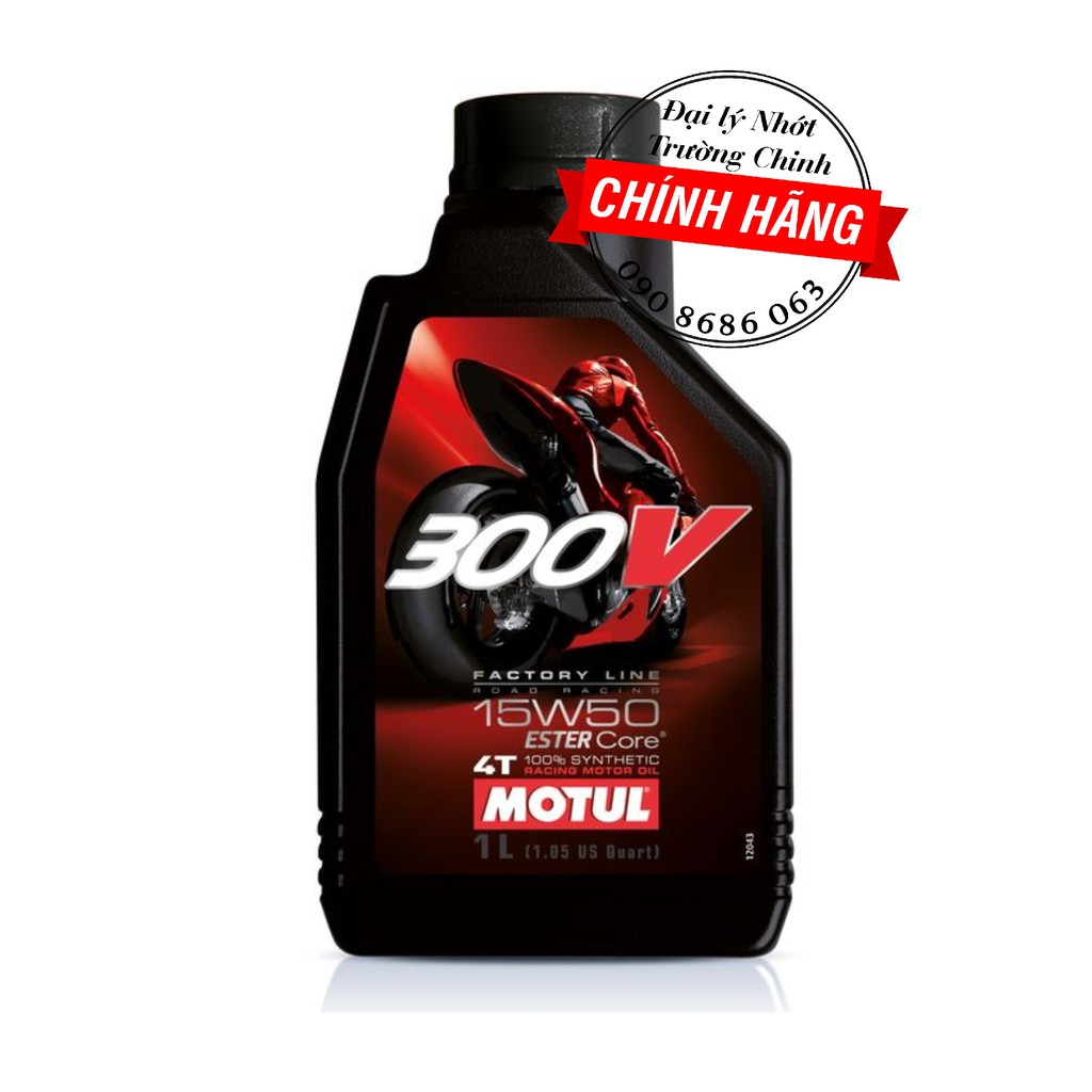 Nhớt Motul 300V Factory Line 10W40 - 15W50 -5W40 1.1L, 1.2L, 1.3L, 1,4L