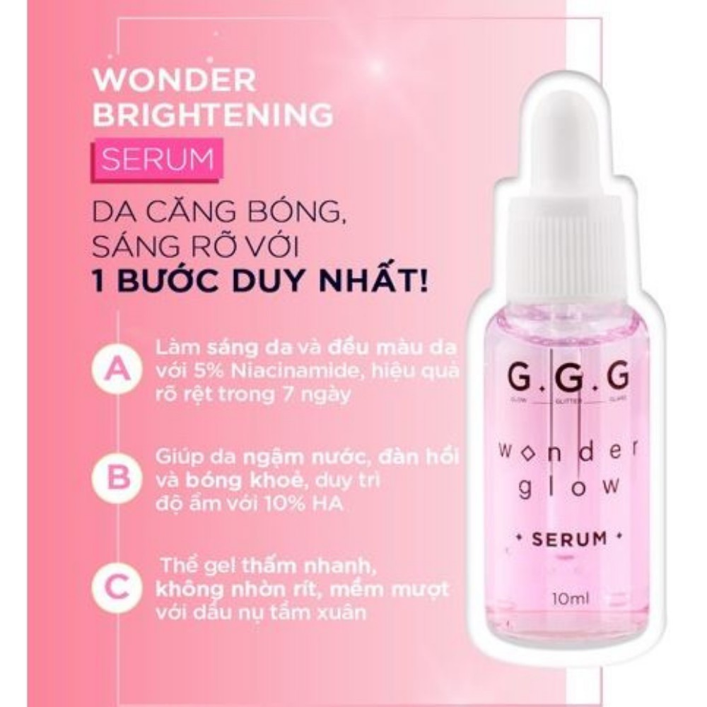 Tinh Chất Dưỡng Sáng Da G.G.G 10ml Wonder Glow Serum Pink Brightening