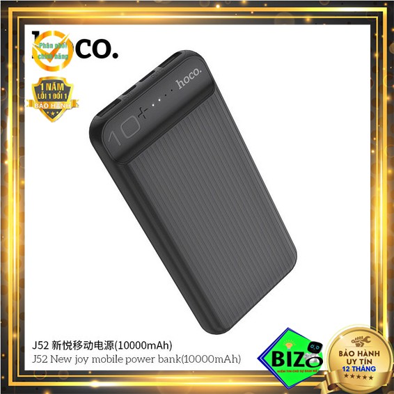 ✅MỎNG-NHẸ✅ Pin sạc dự phòng 10000mah HOCO J52, củ sạc dự phòng sạc cực nhanh 2.4A, sạc pin dự phòng cho iphone,samsung,o