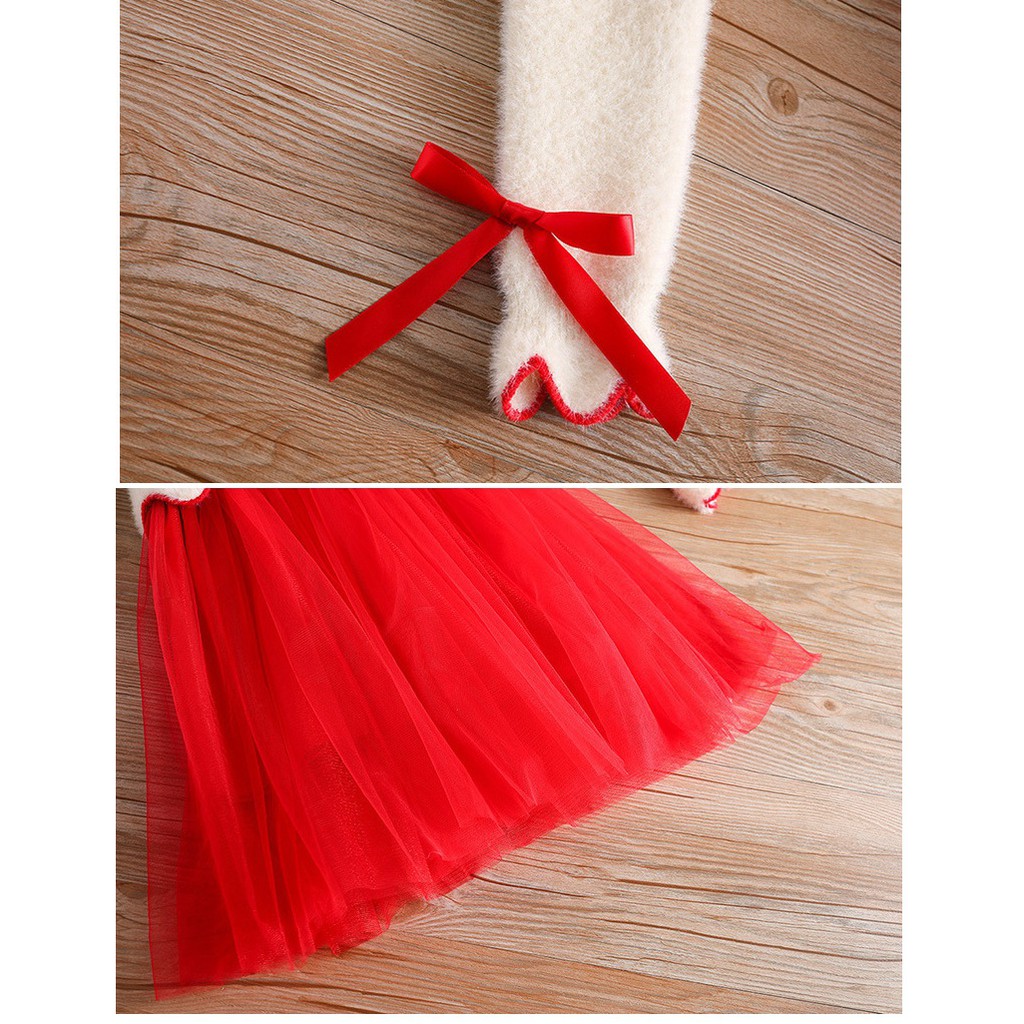 Váy len công chúa bé gái lớn size 14-30kg hàng Quảng Châu thêu hoa nơ xinh xắn