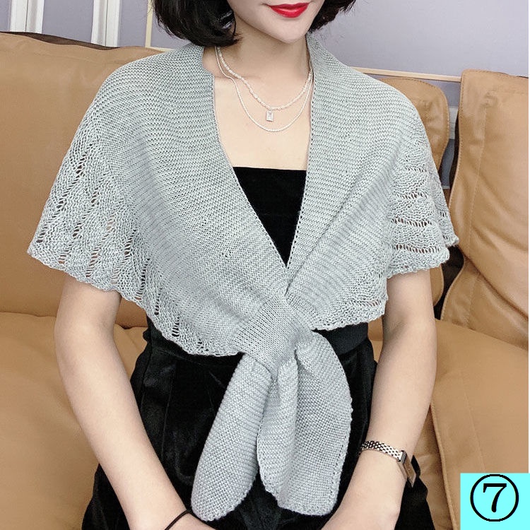 Áo Choàng Đuôi Cá Giả Đan Móc Tay Áo Ngoài Chống Nắng Phong Cách Phương Tây Thời Trang Xuân Hè