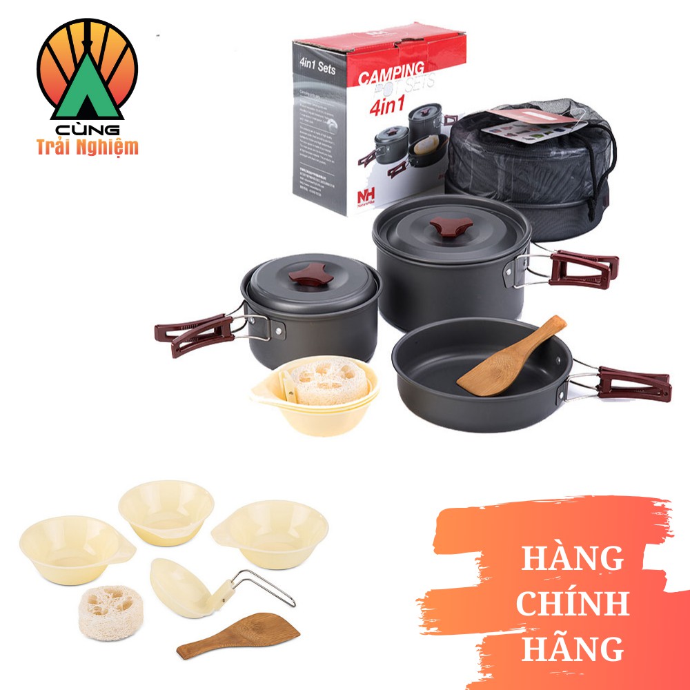 [CHÍNH HÃNG] Bộ Nồi Nấu Ăn 3 chiếc cho Dã Ngoại, Du Lịch Cắm Trại Picnic Gọn nhẹ Chống gỉ NatureHike NH15T203-G | BigBuy360 - bigbuy360.vn