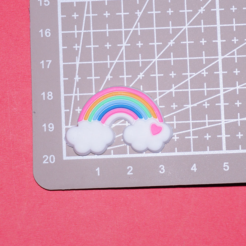 DORAW Cartoon Patch Glues DIY Accessories Silicone Glue Rainbow Patch Colorful Scrapbook Decoration Art Craft Handmade Phone Case Decor PVC Stickers