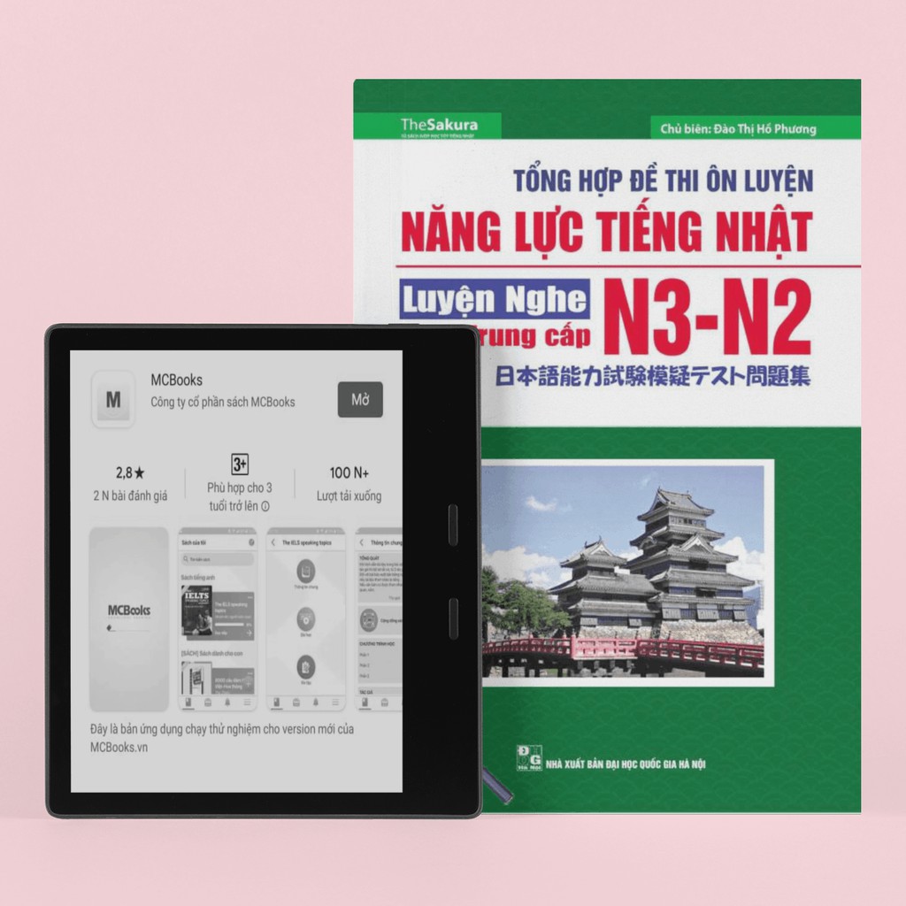 Sách - Tổng Hợp Đề Thi Ôn Luyện Năng Lực Tiếng Nhật: Luyện Nghe - N3-N2 (Trung Cấp) (Kèm CD - Học Cùng App MCBOOKS)