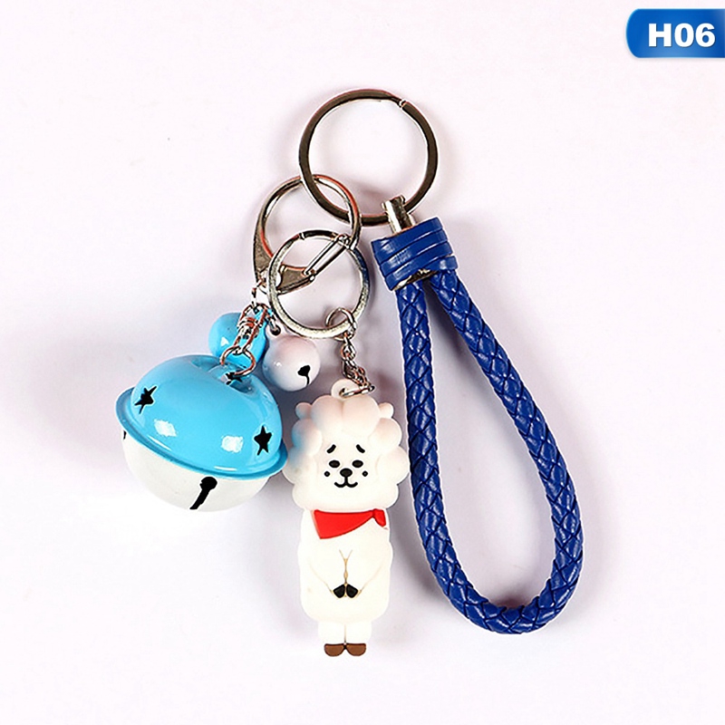 Móc khoá KPOP BTS bằng pvc hình búp bê và chuông