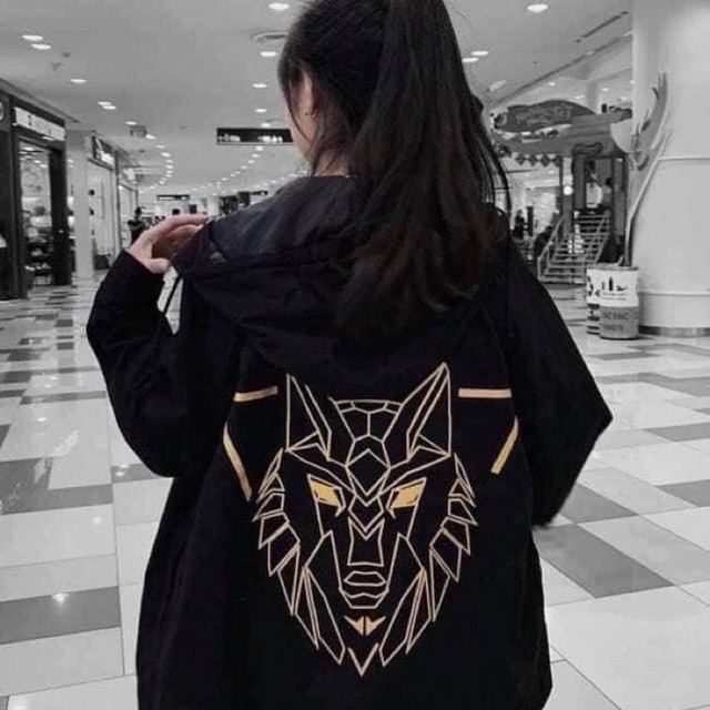 Áo khoác dù 2 lớp hình sói
