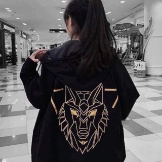 Áo khoác dù 2 lớp hình sói