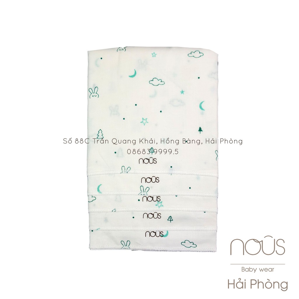Set 5 Khăn Sữa Thỏ Mây Xanh Nous