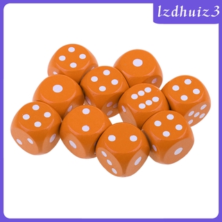 [Lzdhuiz3] 10 Con xúc xắc bằng gỗ D6 chấm cho trò chơi bảng Đồ chơi Đảng xúc xắc Đồ dùng sòng bạc