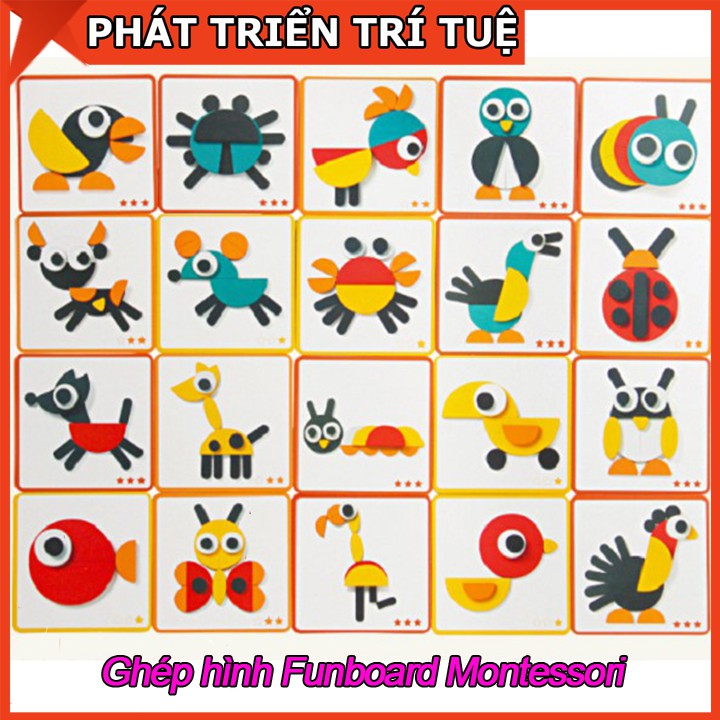 Đồ Chơi Bộ Tranh Ghép Hình Montessori Fun Board Cho Bé