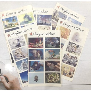Tấm hình dán - Playlist sticker 10x17cm Ghibli, Anime trang trí sổ, vở, laptop, điện thoại, đàn..v..v.