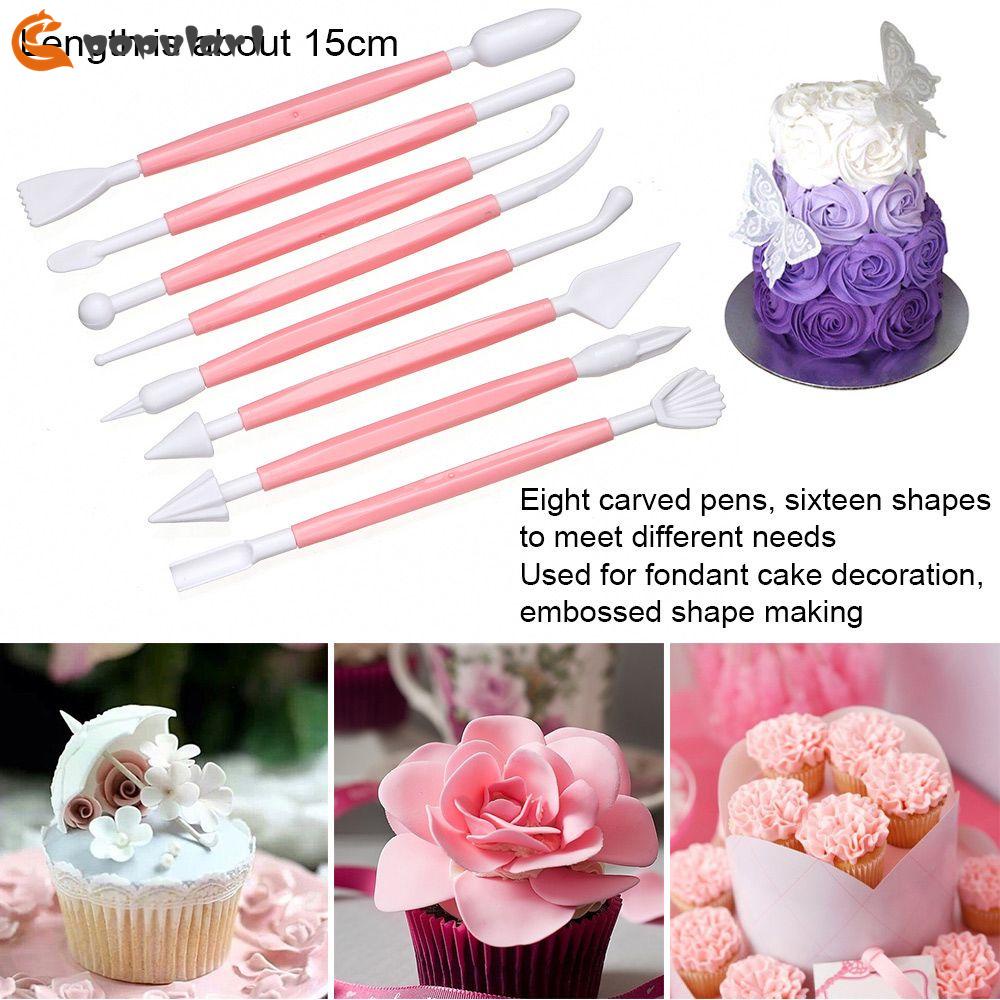 Set 8 dụng cụ điêu khắc tạo hình hoa trang trí bánh kem DIY