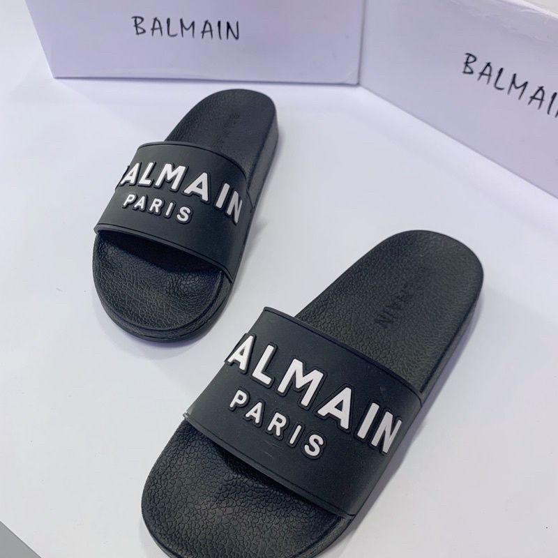 Dép nam quai ngang cao su hoạ tiết chữ Balmainnn nổi Dl83